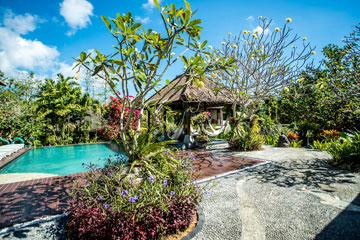 Padang Padang Surf Camp pool view